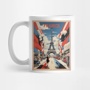 Paris Eiffel Tower France Vintage Poster Tourism Mug